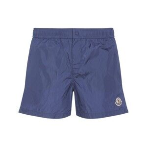 Moncler Streamlined Blue Swim Shorts With Elastic Waistband - NWT